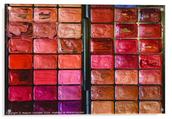 Makeup palette with multiple colors. Acrylic by Joaquin Corbalan