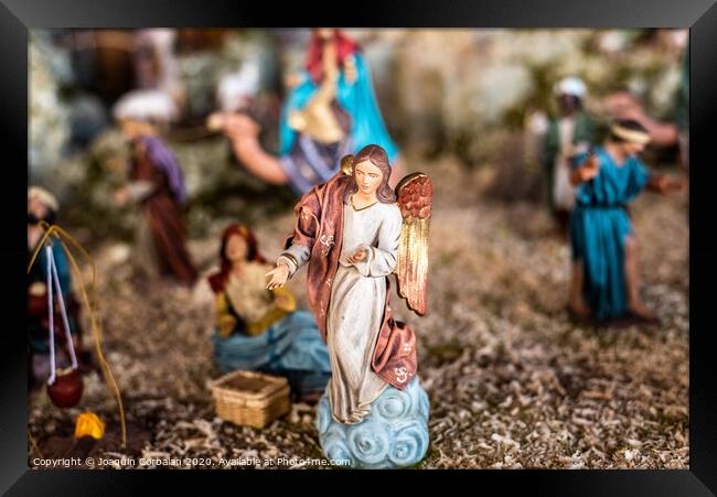 Religious figures of nativity scene at Christmas. Framed Print by Joaquin Corbalan