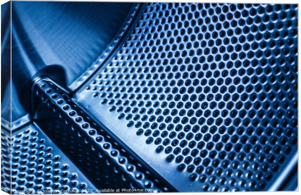 Detail of the drum of a washing machine, steel industrial texture with holes. Canvas Print by Joaquin Corbalan