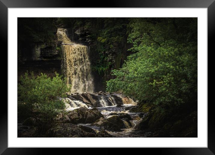 Ingleton waterfall Framed Mounted Print by Kevin Elias