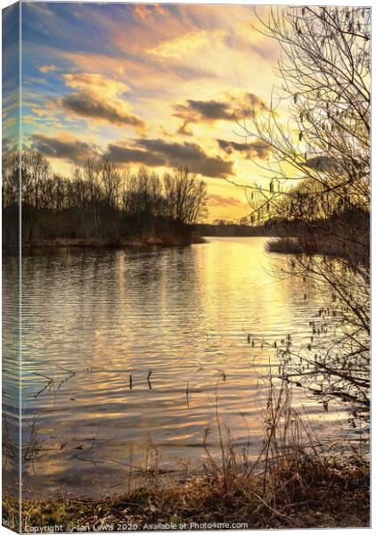 Winter Sunset Canvas Print by Ian Lewis