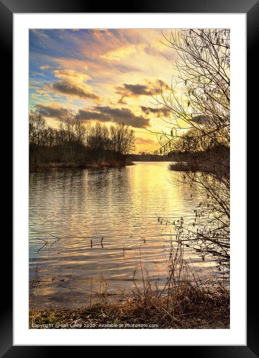 Winter Sunset Framed Mounted Print by Ian Lewis
