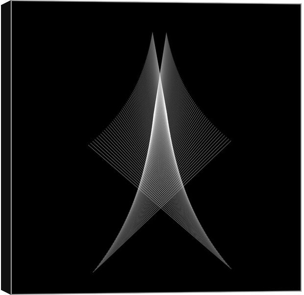 Interesting white logotype shape, vector image on a black background Canvas Print by Arpad Radoczy