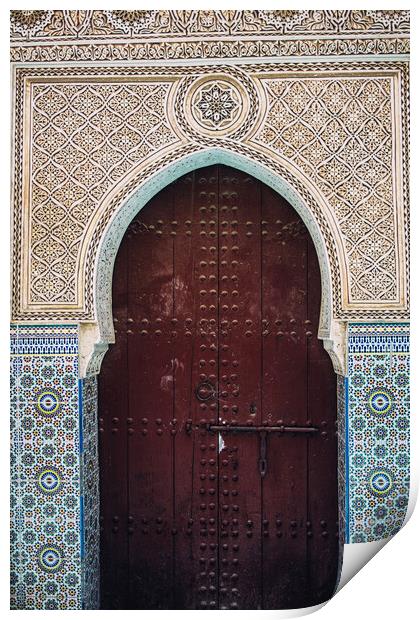 Marrakech Door Print by Patrycja Polechonska