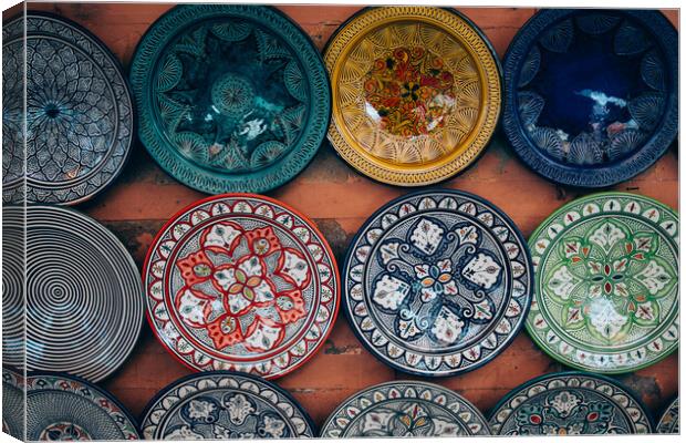 Moroccan Plates Canvas Print by Patrycja Polechonska