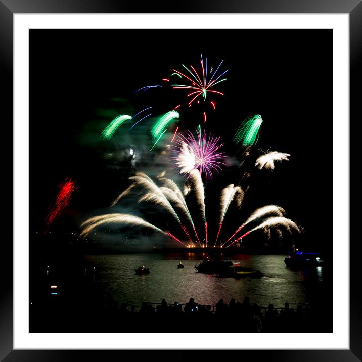 Plymouth's annual National Firework competition Framed Mounted Print by Tim Woolcock