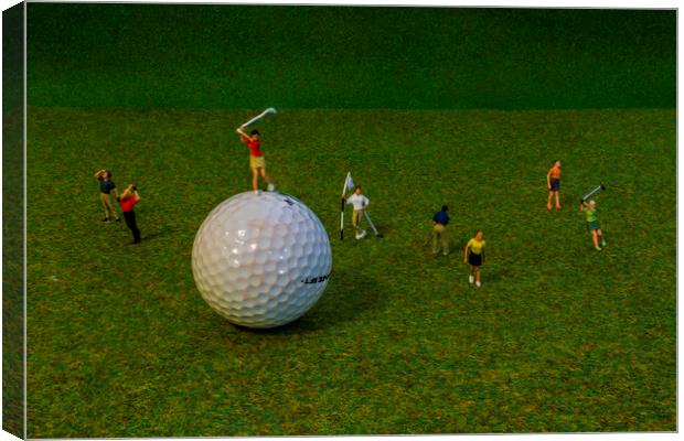 Mayhem At The Golf Club Canvas Print by Steve Purnell