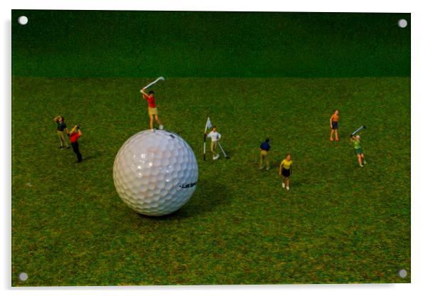 Mayhem At The Golf Club Acrylic by Steve Purnell