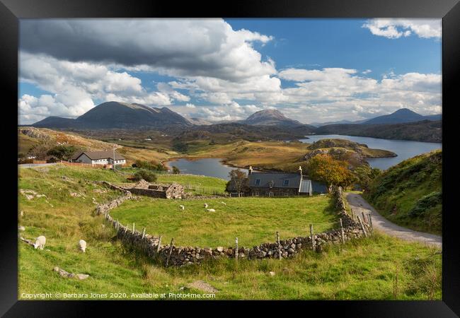 Loch Inchard View in Summer NC500 Sutherland Scotl Framed Print by Barbara Jones