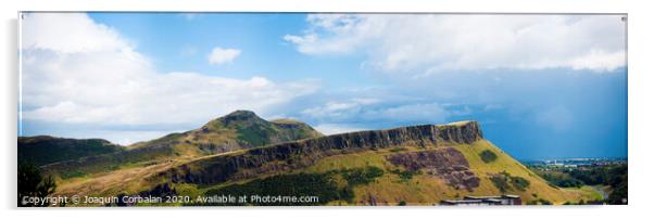 Panoramic of the Arthur's Seat hill near the Scottish city of Edinburgh. Acrylic by Joaquin Corbalan