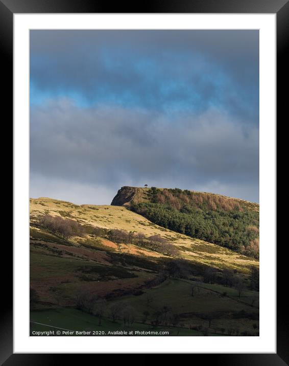 Back Tor in dramatic light Framed Mounted Print by Peter Barber