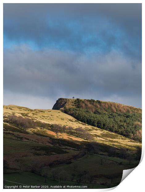Back Tor in dramatic light Print by Peter Barber