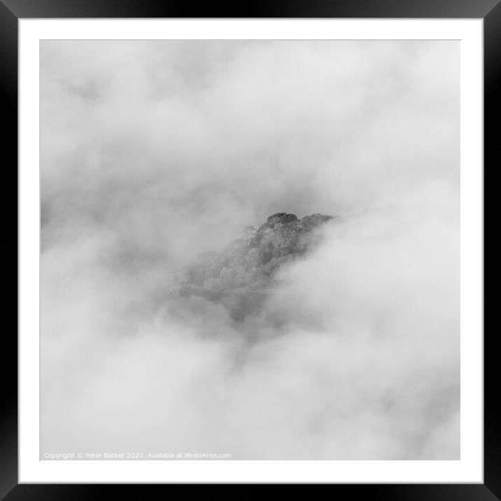 Island in the mist Framed Mounted Print by Peter Barber