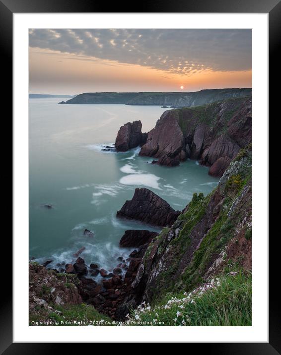 Rooks Nest Point at Sunset Framed Mounted Print by Peter Barber