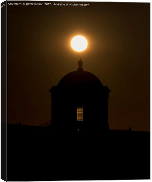 Autumn Equinox at Mussenden Canvas Print by Peter Lennon