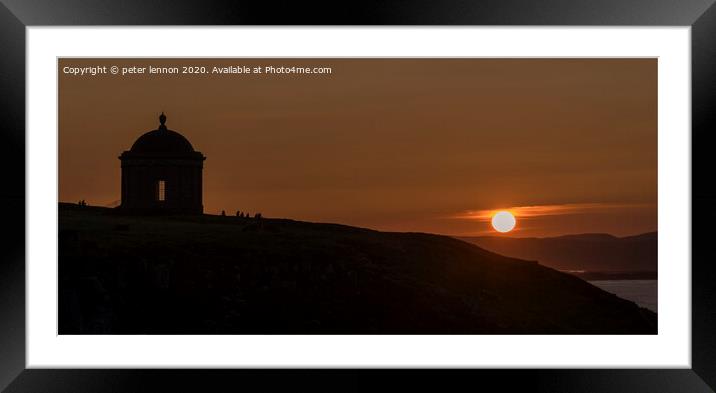 Mussenden Sunset Framed Mounted Print by Peter Lennon