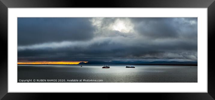The Bering sea over dramatic storm.  Framed Mounted Print by RUBEN RAMOS