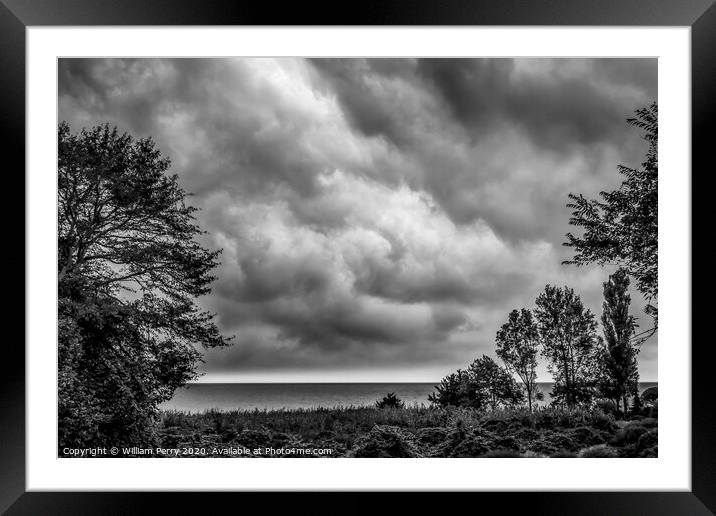 Storm Coming Padanaram View Dartmouth Massachusett Framed Mounted Print by William Perry