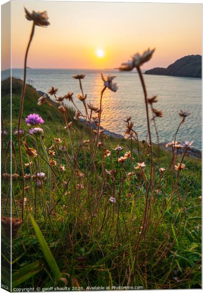 St David's Head Sunset Canvas Print by geoff shoults