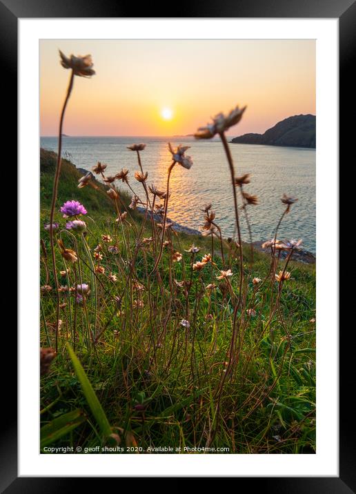 St David's Head Sunset Framed Mounted Print by geoff shoults