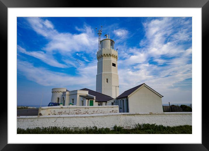 St Catherine's Lighthouse, Isle of Wight Framed Mounted Print by Andrew Sharpe