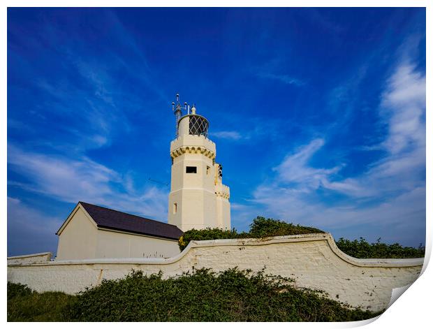 St Catherine's Lighthouse, Isle of Wight Print by Andrew Sharpe