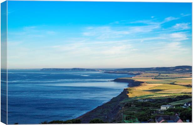 West Wight coastline from St Catherine's Point to The Needles Canvas Print by Andrew Sharpe