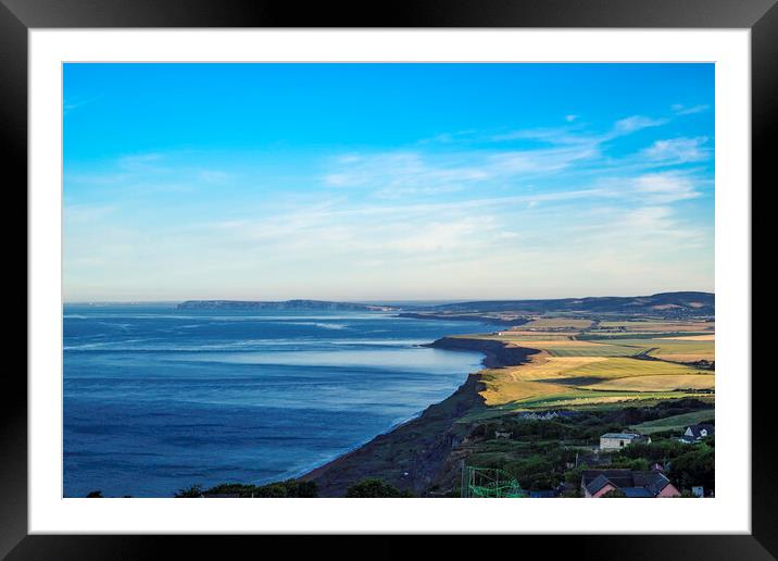 West Wight coastline from St Catherine's Point to The Needles Framed Mounted Print by Andrew Sharpe