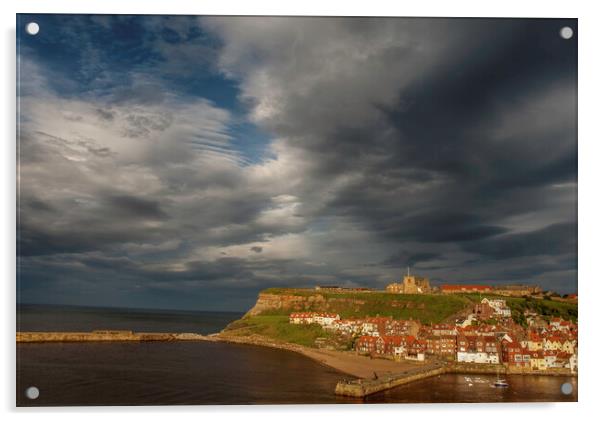 Whitby, East Cliff Acrylic by Andrew Sharpe