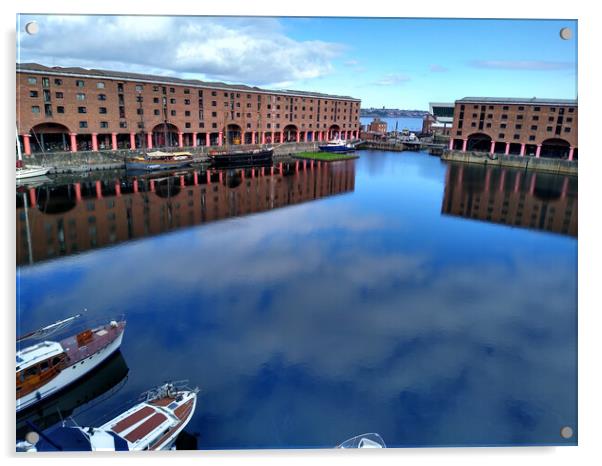 Albert Dock Liverpool Acrylic by Peter Elliott 