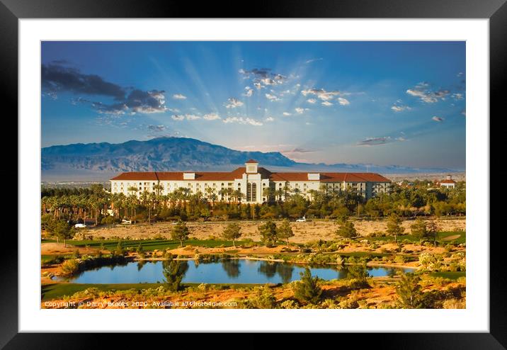 Resort Hotel Between Lake and Mountains Framed Mounted Print by Darryl Brooks