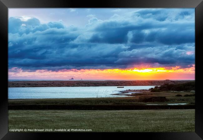 Looking towards Abbotsbury Swannery Framed Print by Paul Brewer