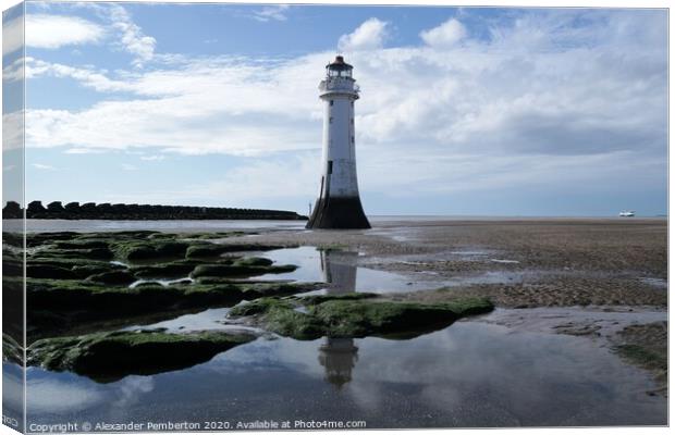 New Brighton Pearch  Rock Lighthouse Wirral ,Merse Canvas Print by Alexander Pemberton