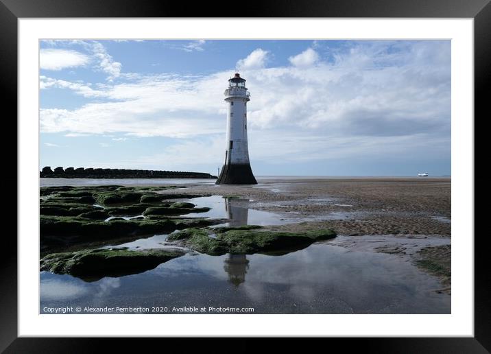 New Brighton Pearch  Rock Lighthouse Wirral ,Merse Framed Mounted Print by Alexander Pemberton