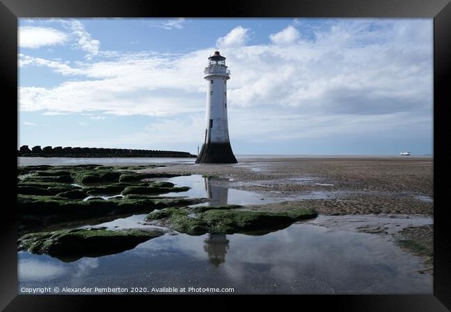 New Brighton Pearch  Rock Lighthouse Wirral ,Merse Framed Print by Alexander Pemberton