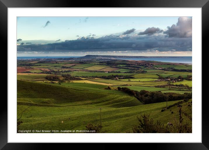 Looking towards Weymouth and Portland Framed Mounted Print by Paul Brewer