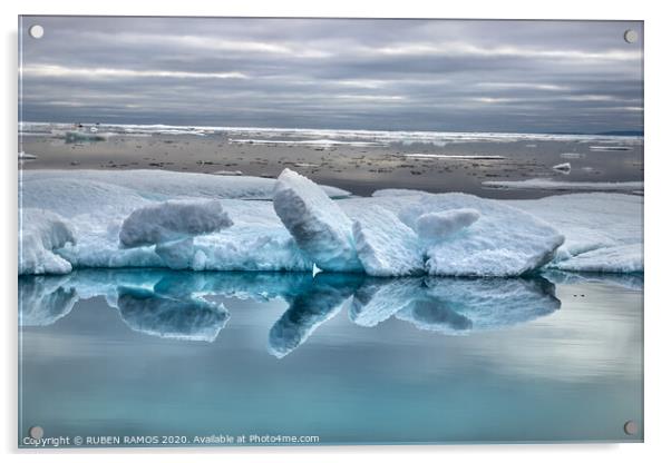 Icebergs shapes in Peel Sound, Canada. Acrylic by RUBEN RAMOS