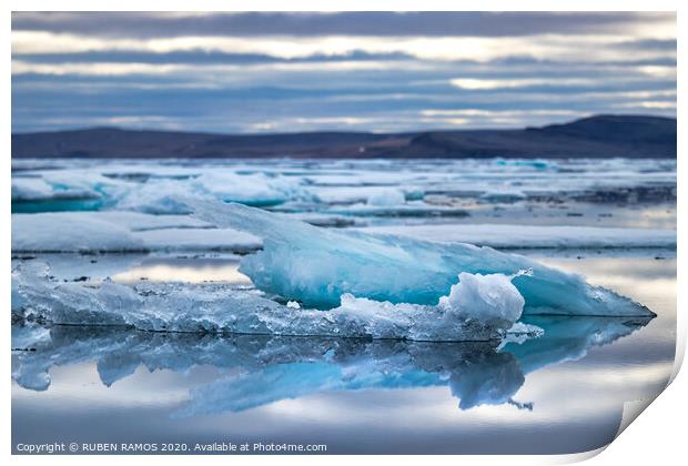 Icebergs shapes in Peel Sound, Canada. Print by RUBEN RAMOS