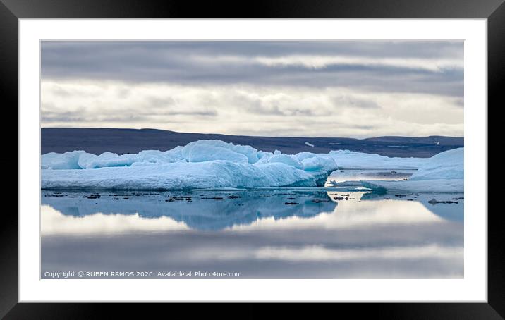 Icebergs shapes in Peel Sound, Canada. Framed Mounted Print by RUBEN RAMOS