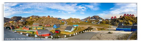 Colorful buildings and houses in Sisimiut. Acrylic by RUBEN RAMOS
