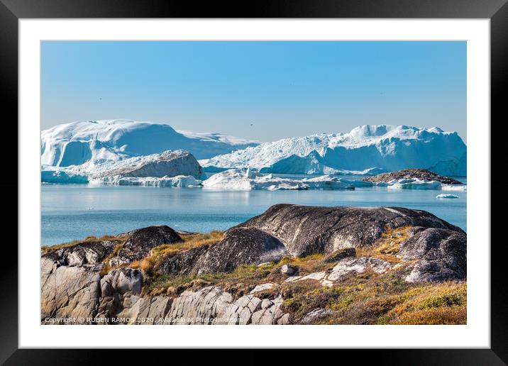 The Jakobshavn Glacier in Greenland. Framed Mounted Print by RUBEN RAMOS