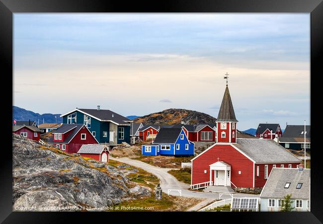 The Cathedral of Our Saviour in Nuuk. Framed Print by RUBEN RAMOS