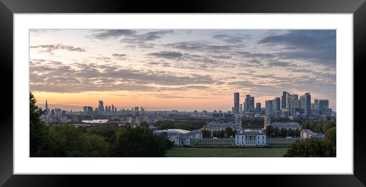Greenwich park view panorama Framed Mounted Print by Lubos Fecenko
