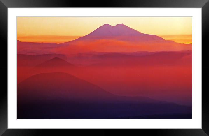 View On Mountain Elbrus Framed Mounted Print by Mikhail Pogosov