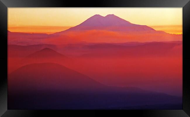 View On Mountain Elbrus Framed Print by Mikhail Pogosov