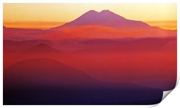 View On Mountain Elbrus Print by Mikhail Pogosov