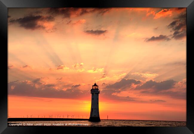 Fort Perch Rock Lighthouse Sunset Framed Print by Peter Lovatt  LRPS