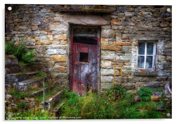 Old Red Door Acrylic by Peter Lovatt  LRPS