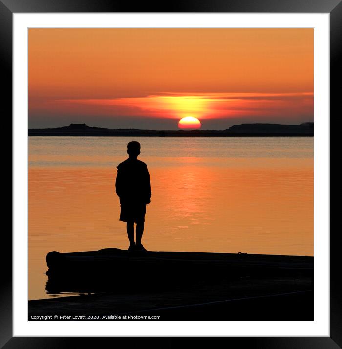 Watching the Setting Sun Framed Mounted Print by Peter Lovatt  LRPS