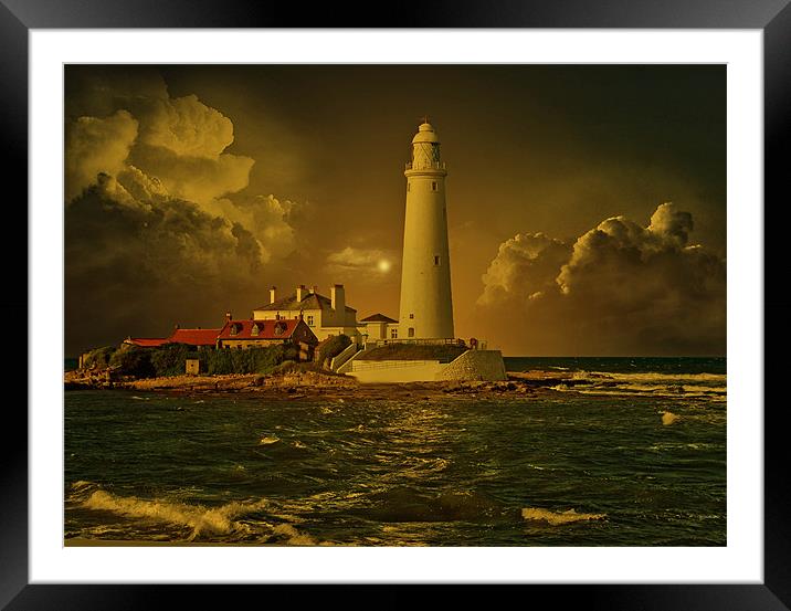 St Marys Lighthouse Framed Mounted Print by Richie Fairlamb